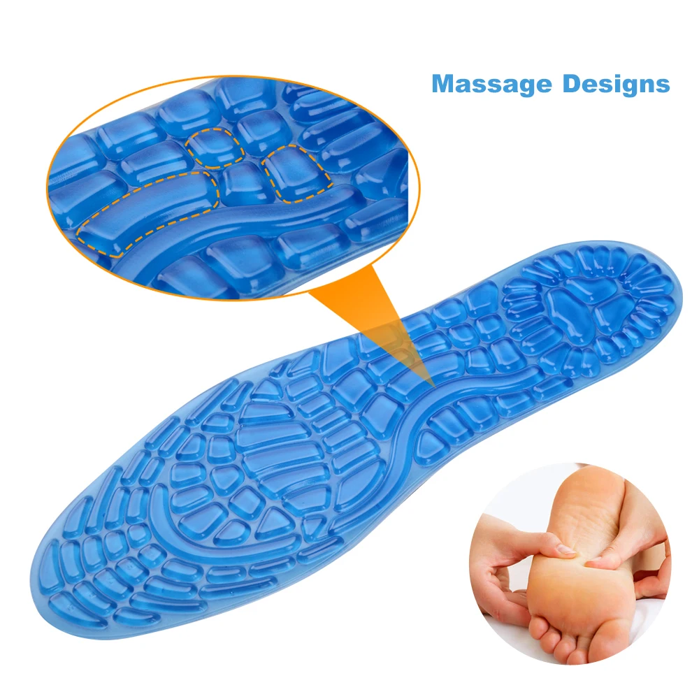 Силиконовые гелевые стельки для мужчин и женщин массажные ортопедические