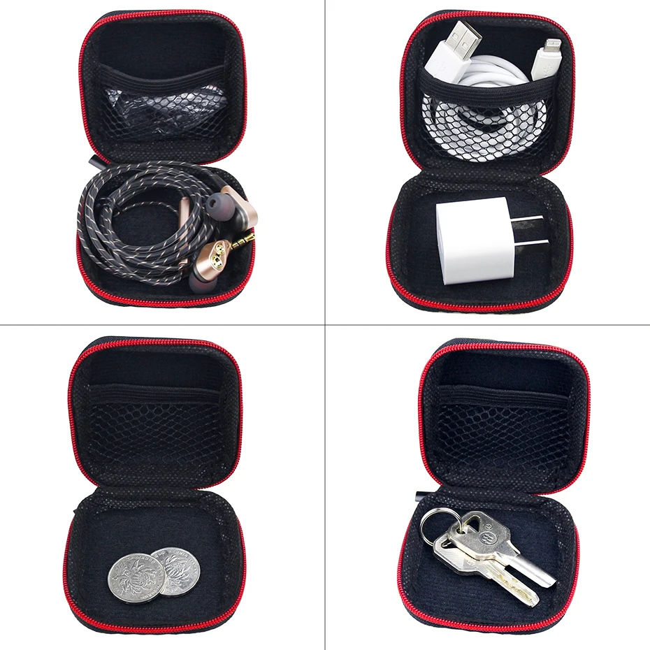 Mini Earphone Bag Headphone Box Portable Shockproof Accessories Earbuds for Memory Card USB Cable | Электроника