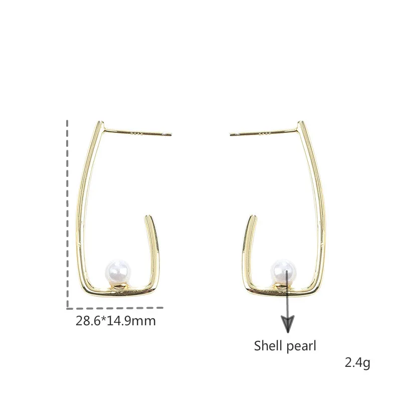 

Irregular Shell Pearl 18K Gold Drop Earrings For Women Real 925 Sterling Silver Fine Jewelry Earings Fashion Jewelry Flyleaf