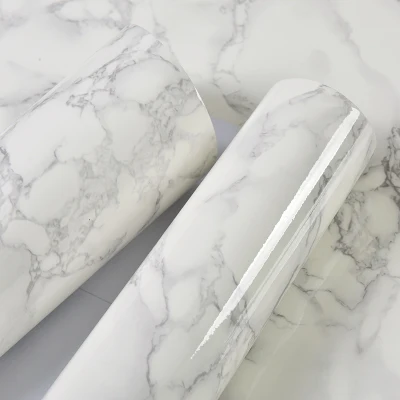 White jade Самоклеющиеся маслостойкие водонепроницаемые наклейки на подоконники для кухни, старая мебель, имитация мрамора, ремонт, ПВХ Декоративная пленка - Цвет: White jade