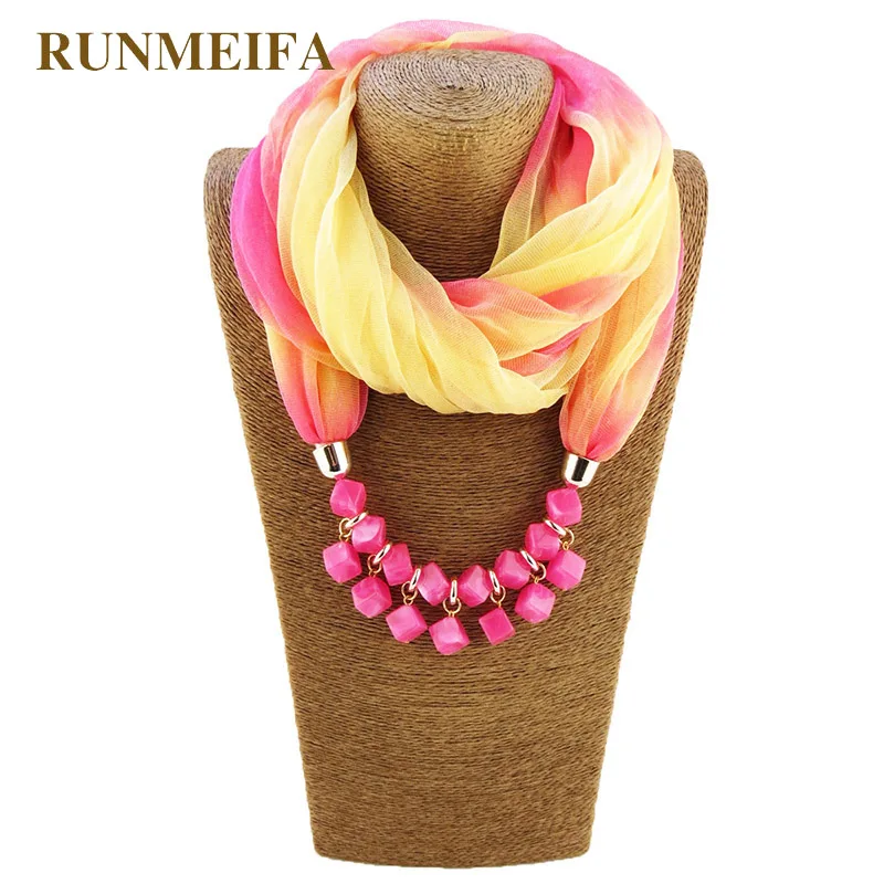 Модные женские шармы RUNMEIFA квадратные ювелирные изделия ожерелье шарф с