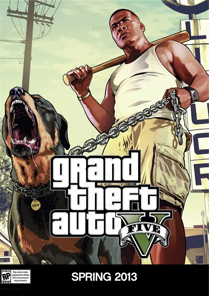 Grand Theft Авто постеры игры наклейки на стену с белым покрытием бумага печатает Высокое разрешение украшение дома гостиная спальня бар - Цвет: Розовый