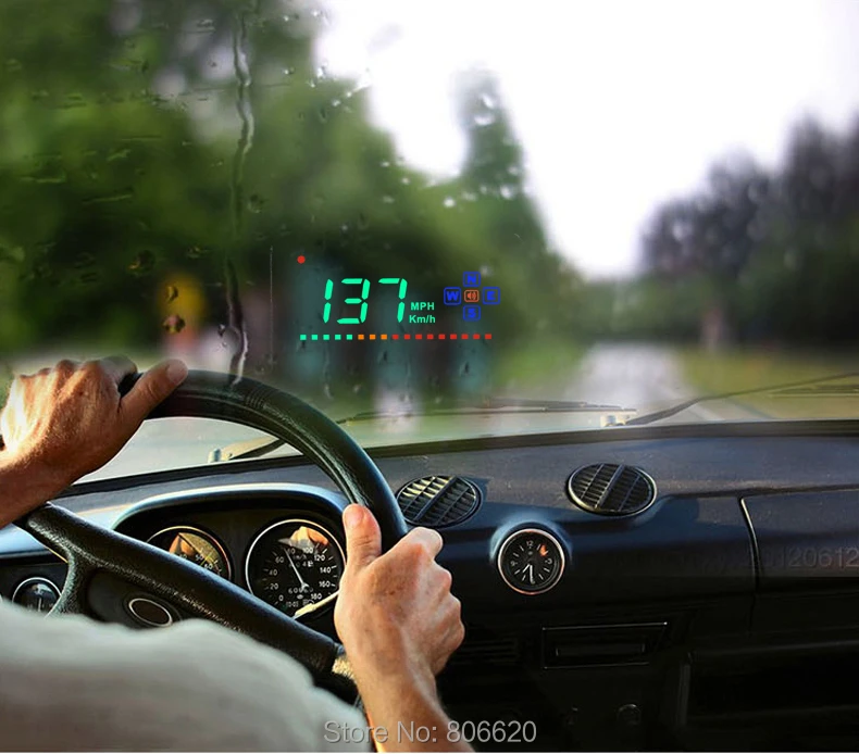 Автомобилей HUD Head Up Дисплей с GPS Модуль и Скорость сигнализация расход топлива plug& play автомобиль-Стайлинг лобовое стекло проектор для всех автомобилей
