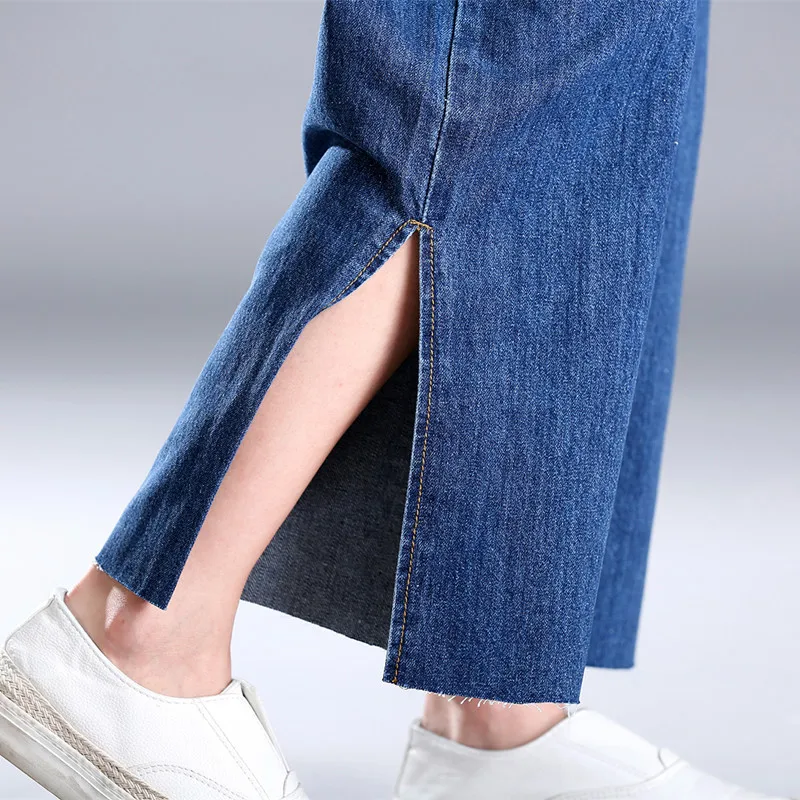 Schinteon новые женские широкие брюки с высокой талией джинсы длиной до щиколотки