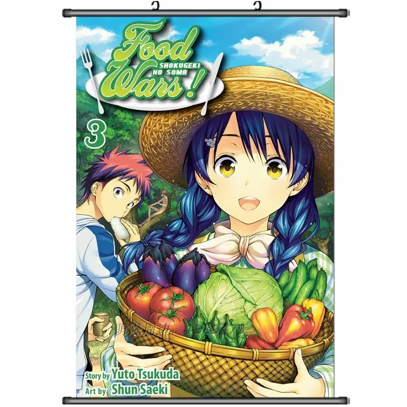 Японское аниме Shokugeki no Soma Megumi Tadokoro & Rei Kawashima домашний декор настенные прокрутки