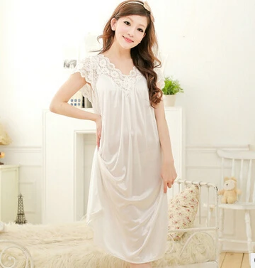 

Promotion ! 2016 pijamas mujer lengthen elegant princess nightgown soft smooth viscose cozy sleepwear