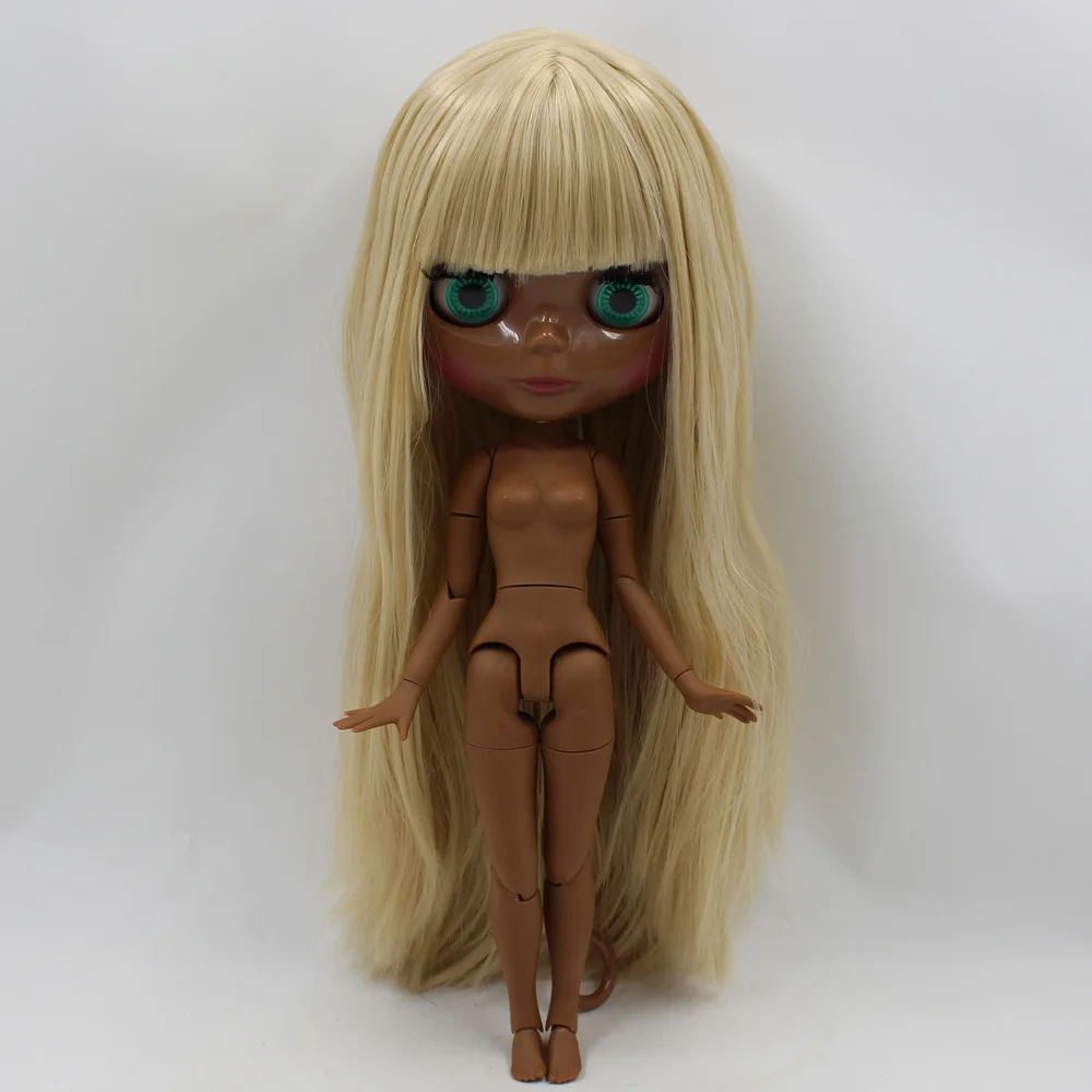 Ледяной DBS Blyth кукольные No.280BL538 волосы цвета блонд для наращивания с челкой шарнирное тело супер черная кожа