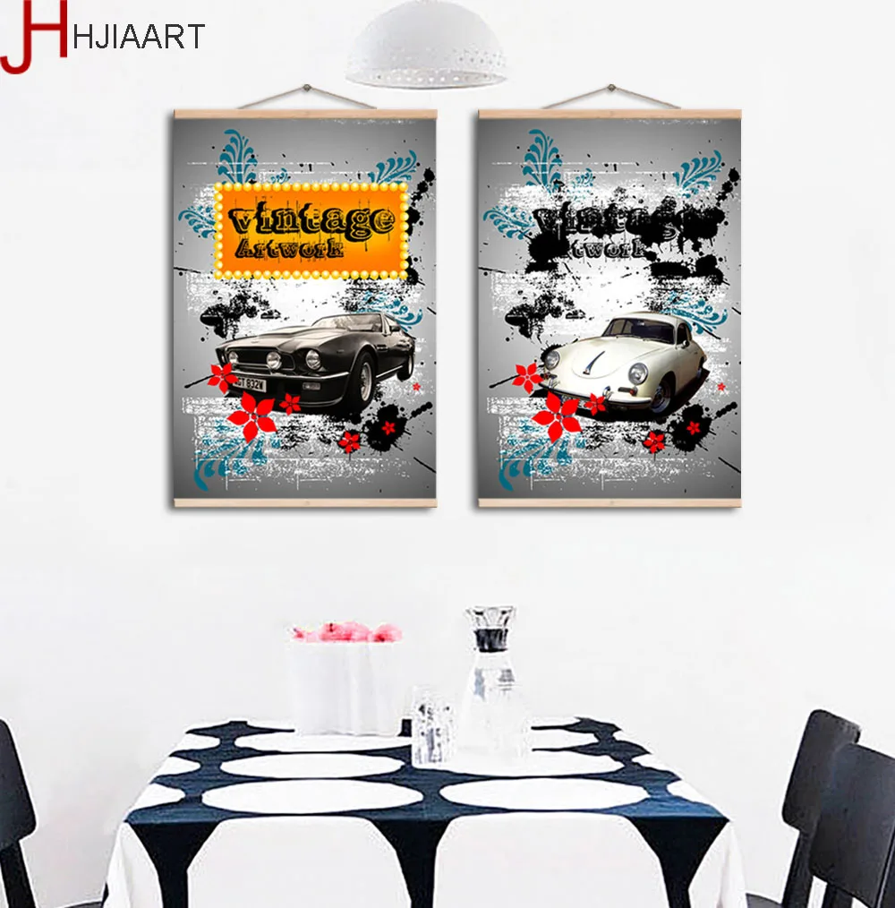Современная Картина на холсте HD с принтом черно-белая Автомобильная ВИНТАЖНАЯ