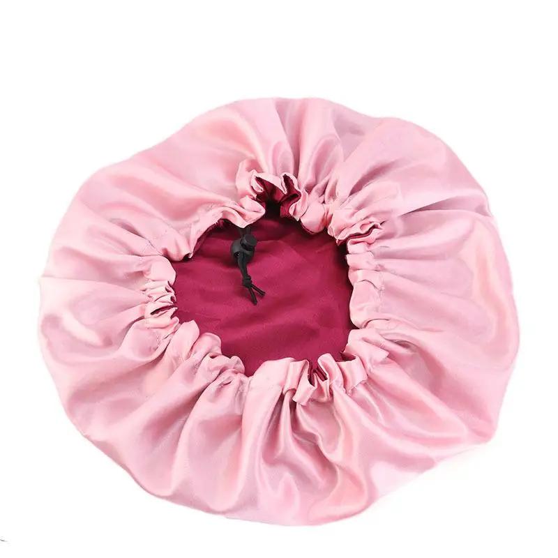 12PCS 7 Colors Sleeping Hat Night Sleep Cap Hair Care Satin Bonnet Caps Night Cap For Women Men Unisex Cap Beanies Random Color