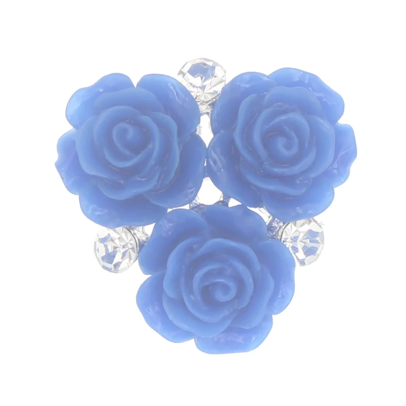 Royal blue flower 10 шт. 28 мм Стразы в виде цветов, пуговицы из смолы, розовая кнопка, камни и кристаллы, ювелирные изделия, Пришивные акриловые драгоценные камни, аппликация из страз - Цвет: Royal blue flower