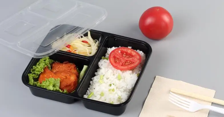 Посуда с 3 отделениями и крышками контейнер для хранения продуктов еды пикника