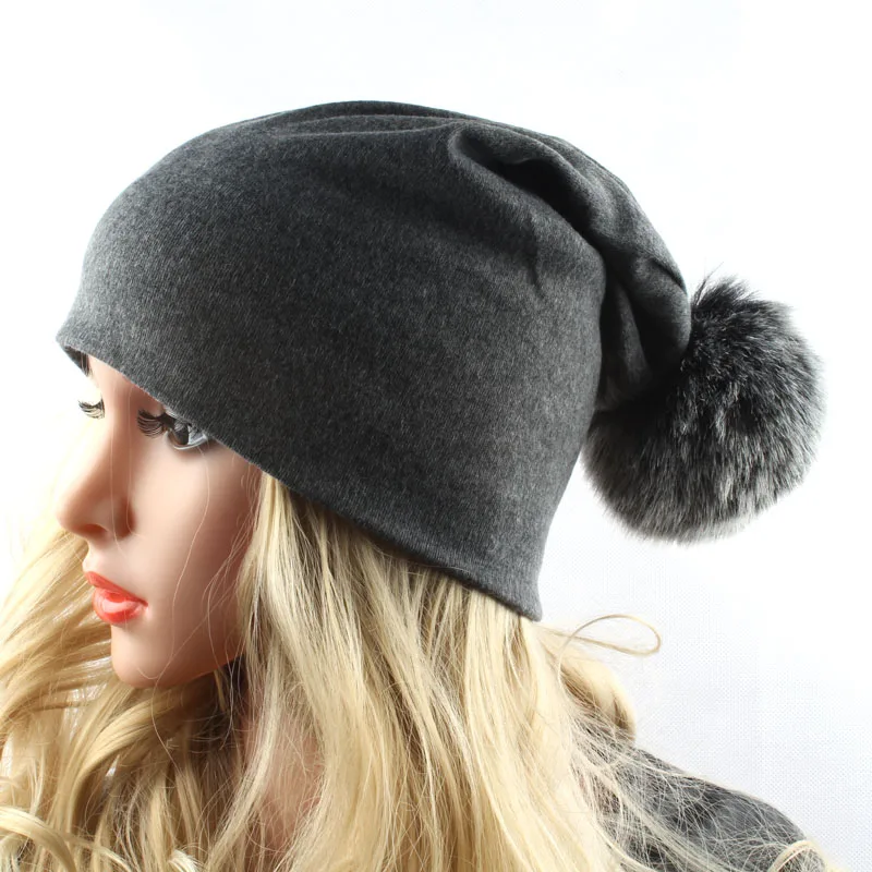 Хлопковая шапка HEALCOLD с помпоном из искусственного меха рождественский подарок