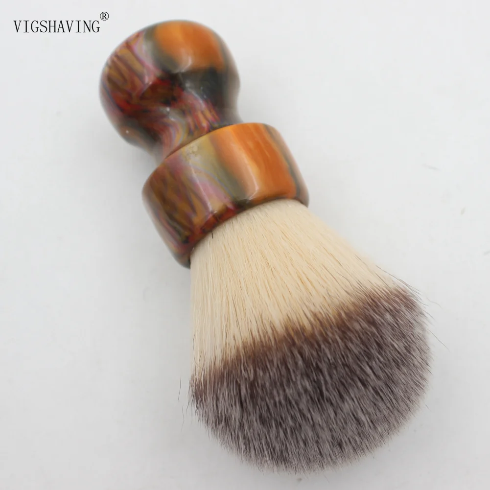 VIGSHAVING Новое поступление 28 мм узел красочные смолы ручка синтетических волос щетка для бритья