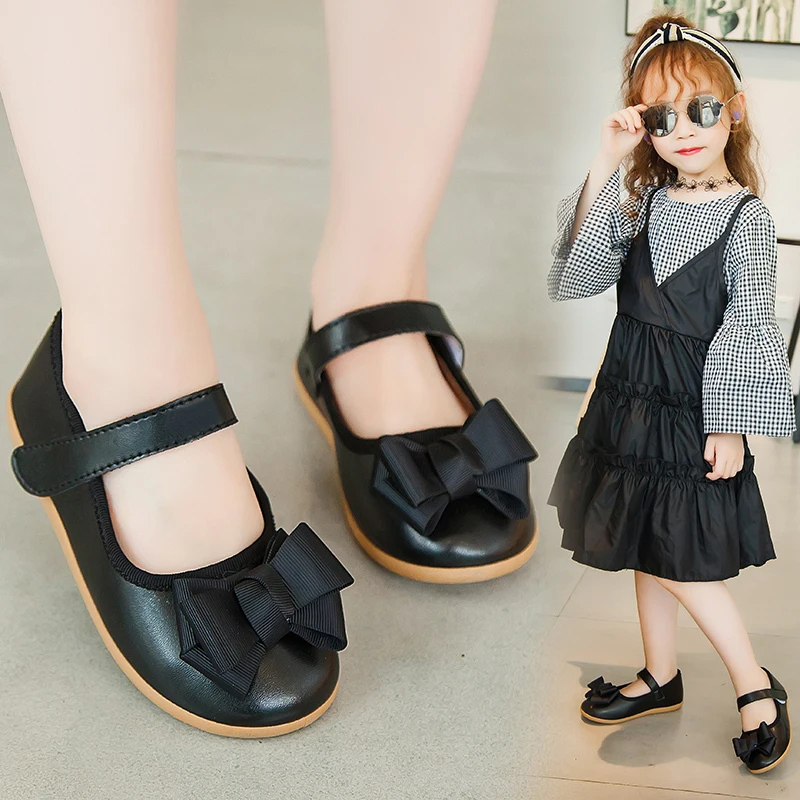 Mumoresip Princess Kids Shoes For Toddlers Big Girls With Bow-knot Bowtie Soft Comfortable Children Casual Flats Wedding New | Детская