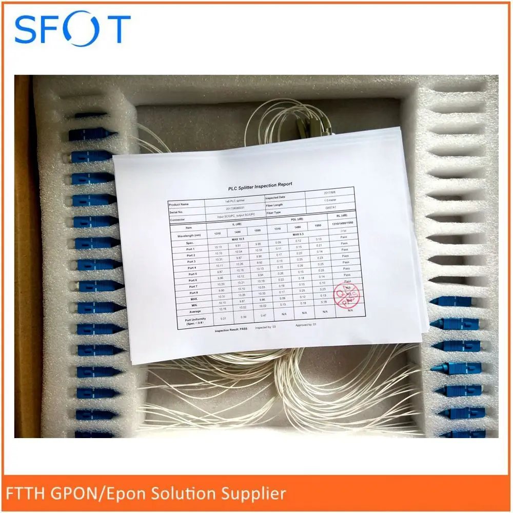Бесплатная доставка FTTH аксессуары в линии SC/UPC 1x8 порт мини plc-разветвитель с