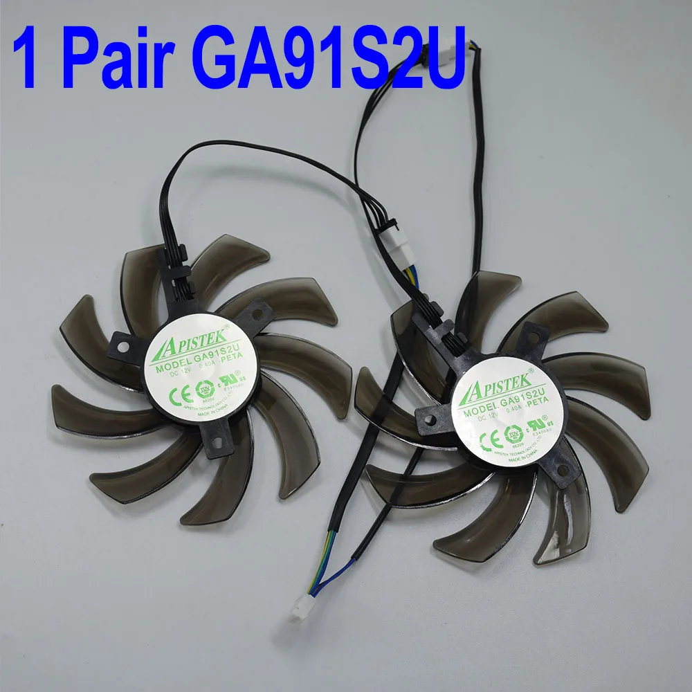 1 Pair GA91S2U 85 мм GA91S2U 0.40A кулер Замена вентилятора для MAXSUN Palit GTX 1060 1066 1070 gainward 1070ti P106-100 Охлаждения видеокарты - Цвет лезвия: 1 Pair GA91S2U