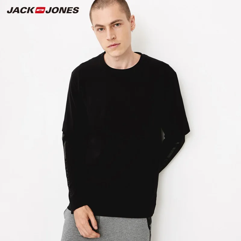 JackJones Мужской Хлопковый свитер Повседневный манекен из двух частей с длинными