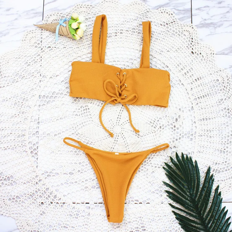 

Women Sexy Solid Bikini Swimsuit Push Up Swimwear Biquni for Swim Bathing Suit Bikinis Female Women Black White