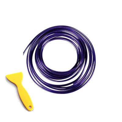 Purple 5 м автомобильный Стайлинг интерьера наклейки декоративные полосы молдинги двери автомобиля воздуховод передней панели руля полосы для авто - Название цвета: Purple