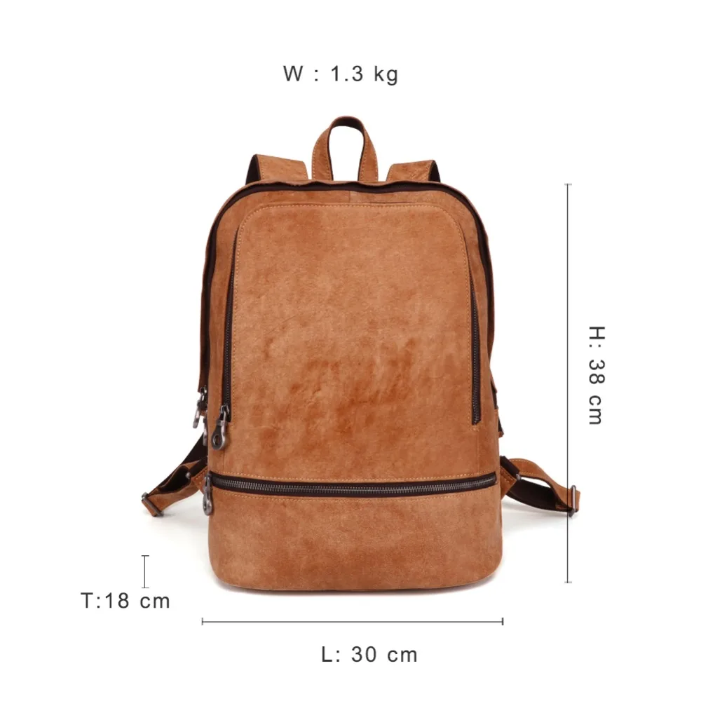 Мужской рюкзак из натуральной кожи с отделением для ноутбука 15 6 дюйма|Мужские
