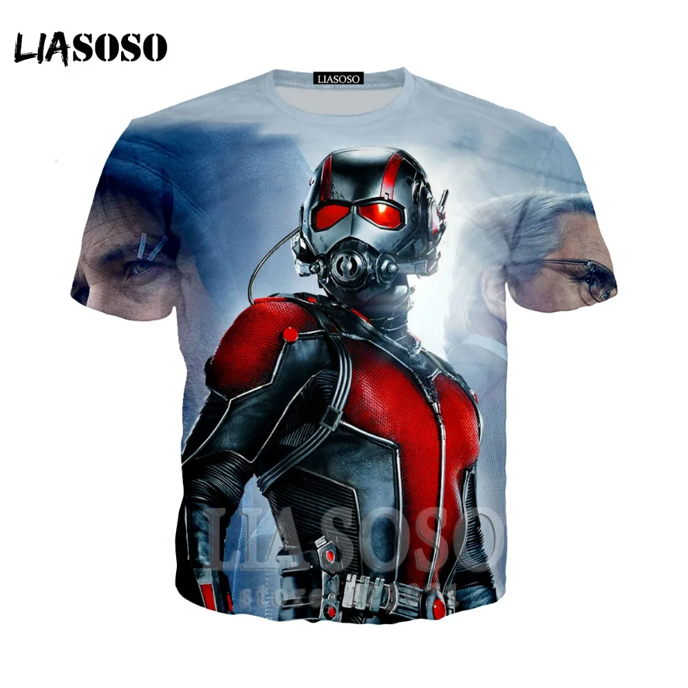 LIASOSO 3 D футболка с принтом муравей Косплей Marvel Капитан Америка Каратель
