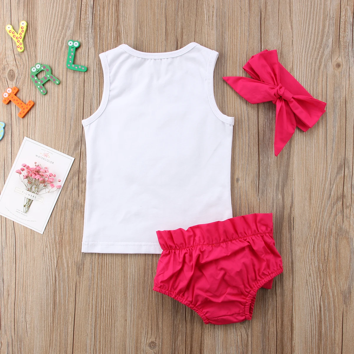 2018 жилет с сердечками для новорожденных и маленьких девочек топы арбузом штаны