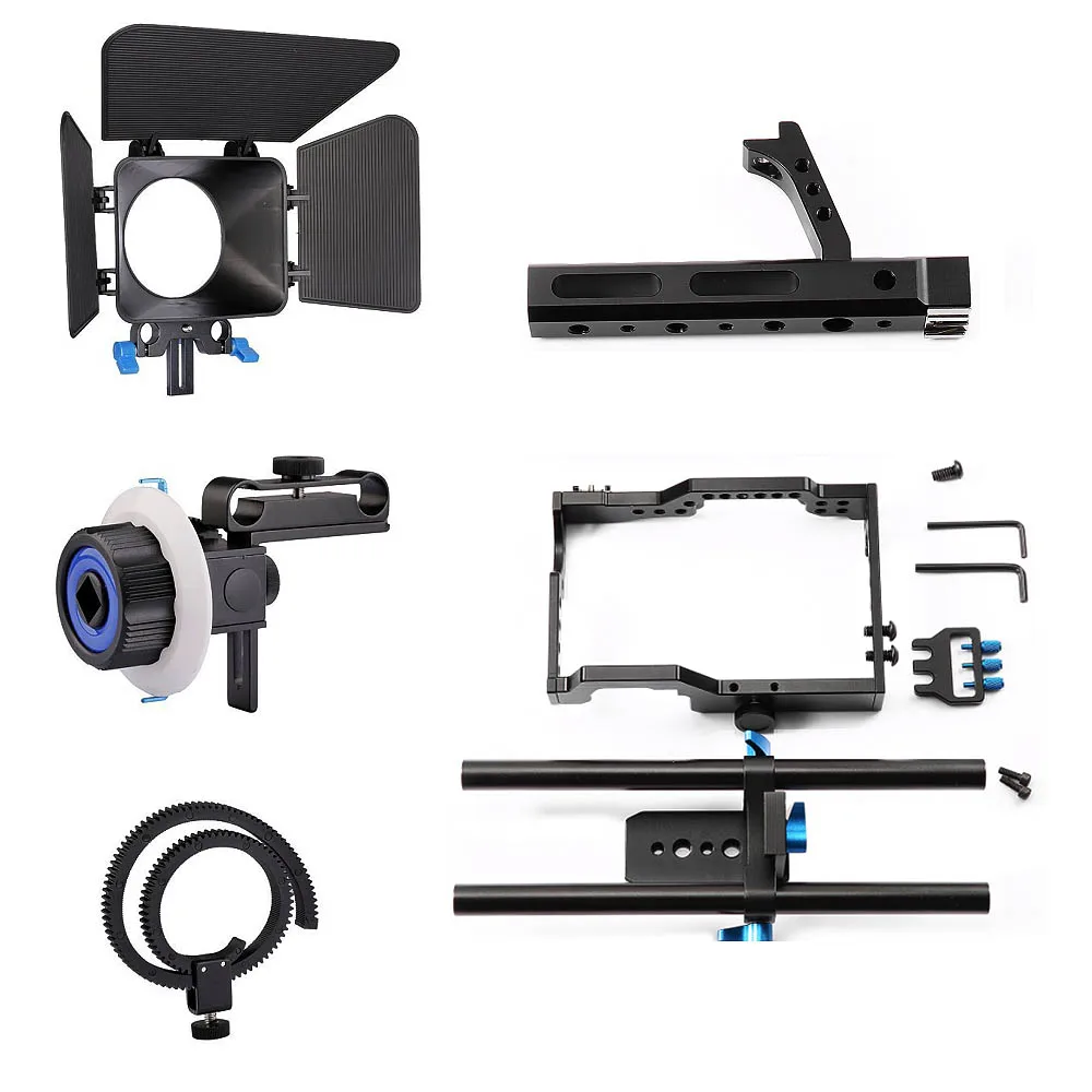Профессиональный стабилизатор для камеры 3 в 1 DSLR с ручкой клетка + Follow Focus Матовая