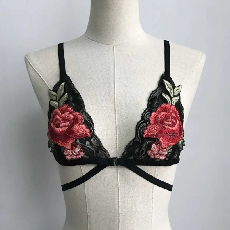 

Women Summer Sexy Embroidery Floral Sheer Lace Breathable Transparent Seamless Brassiere Ladies Camisoles Tanks Newest