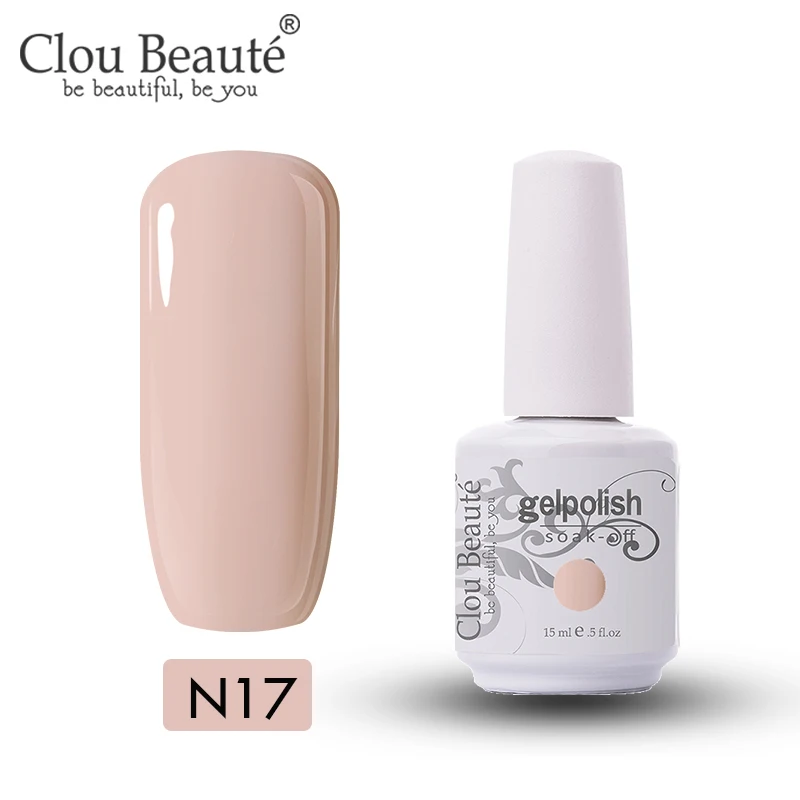 Clou Beaute Soak Off Гель лак Эмаль 15 мл 47 цветов Блестящий Гель-лак для ногтей Светодиодный УФ лак для ногтей Золотой неоновый розовый УФ-гель лак - Цвет: N17