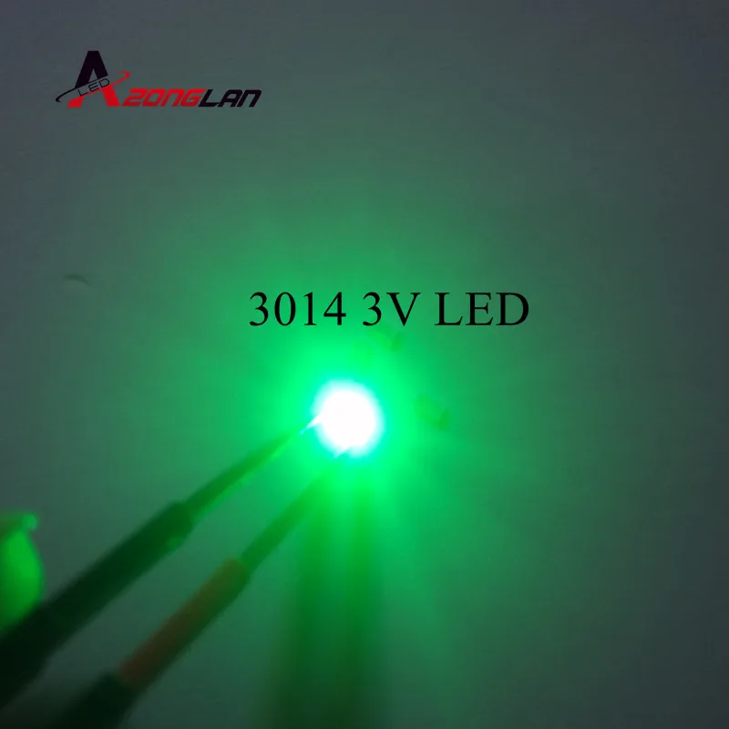3014 SMD светодиодный 100 шт чип зеленый ультра яркий 0 1 Вт 7 9 лм 30 мА 3 в поверхностного