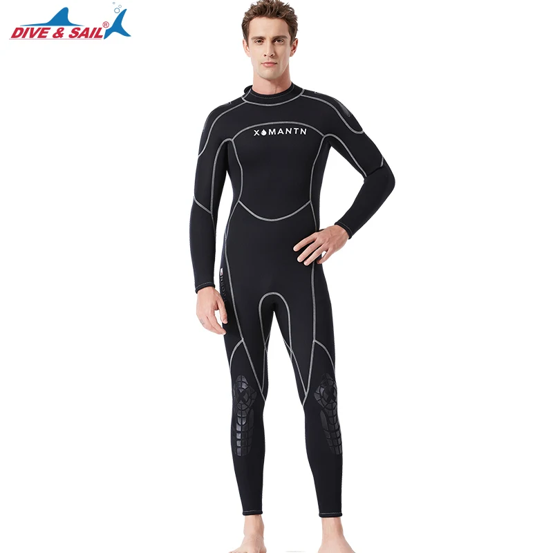 Full Wetsuit Men Premium 3mm Neoprene Diving Suit Surfing Snorkeling Scuba Swimming Long Wet Back Zipper Black | Спорт и развлечения