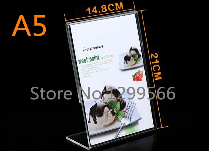 L форма A5 утолщенная акриловая прейскурант рекламный постер стенд стол меню