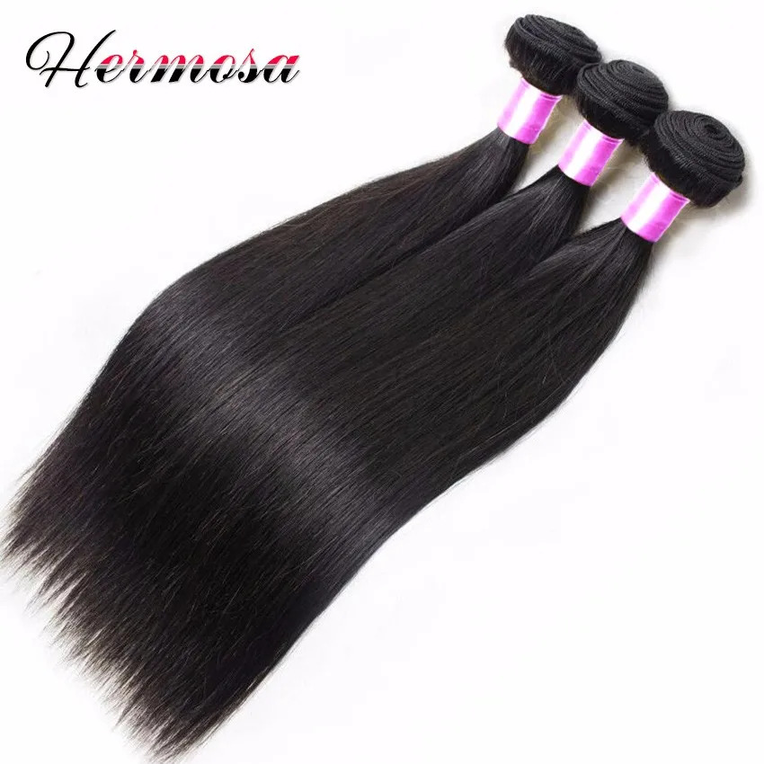 Hermosa Peruvian Virgin Hair With Closure 3 Bundles Straight Human Frontal |