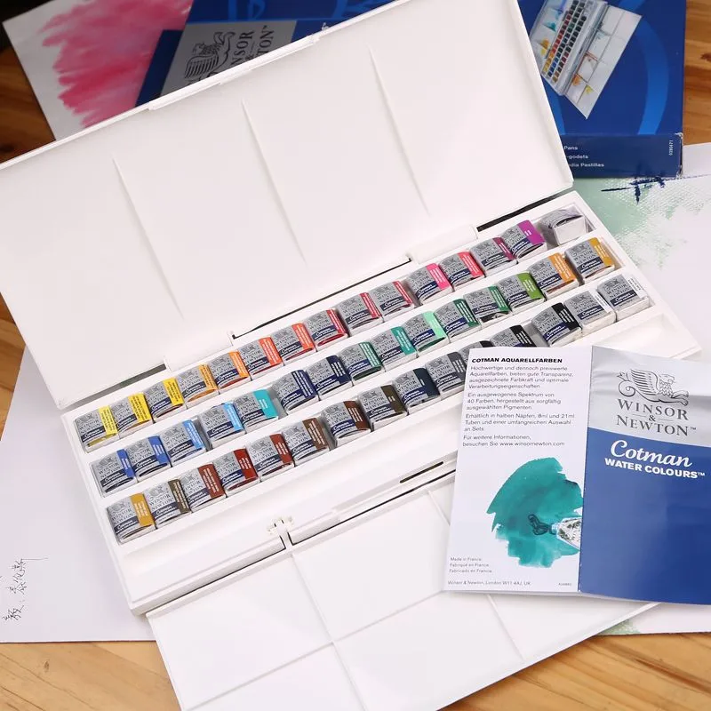 Winsor & Newton Cotman одноцветные эскизы для воды 45 цветов портативный набор половинчатых