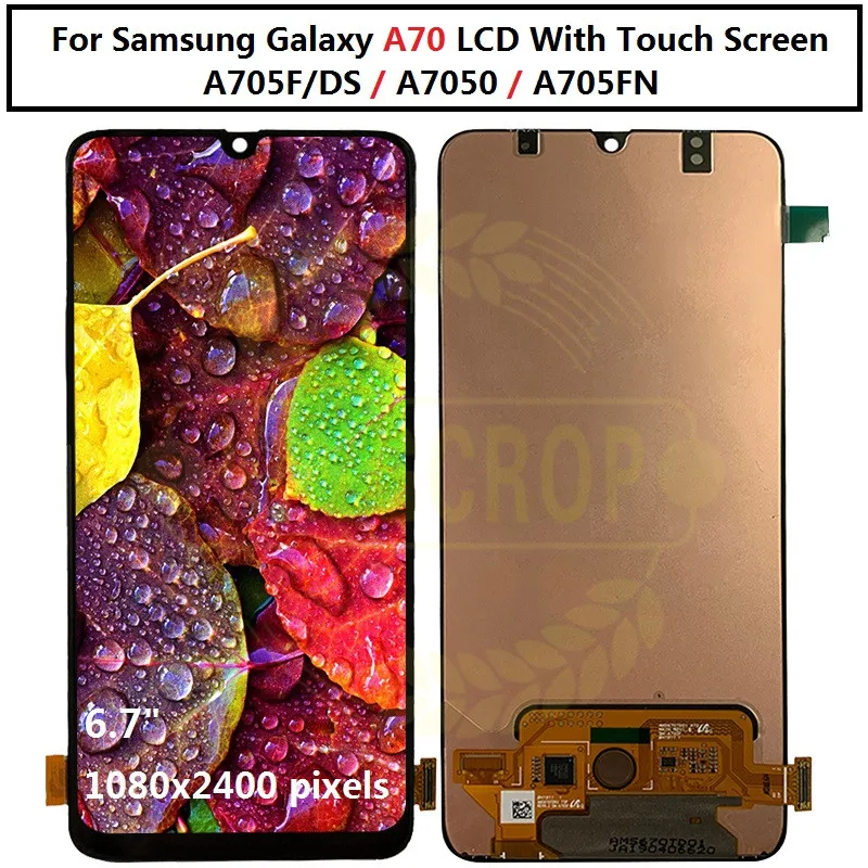 Для samsung Galaxy A70 lcd A705 A705F SM-A705F дисплей с рамкой кодирующий преобразователь сенсорного экрана в сборе A70 для samsung A705 lcd
