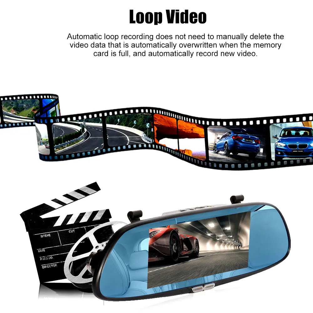 Тавин 7 0 дюймов Автомобильный видеорегистратор сенсорный FHD 1080P видео рекордер