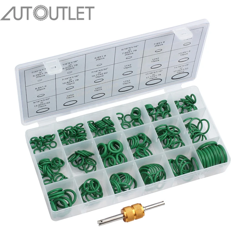 Комплект уплотнительных колец AUTOUTLET 270 шт. 18 размеров набор для автомобильного