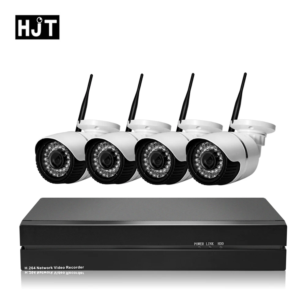 HJT H.264 4CH IP камера комплект WIFI 720P 1.0MP CCTV 8CH NVR белый Matal Обнаружение движения