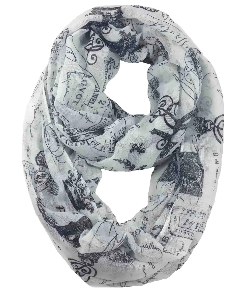 Vintage Postage Stamp Print Infinity Scarf Cowl Circle Accessories Gift for Ladies Free Shipping |
