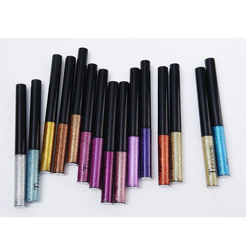 Новинка 15 цветов белое золото блестящие мерцающие тени для век легко носить