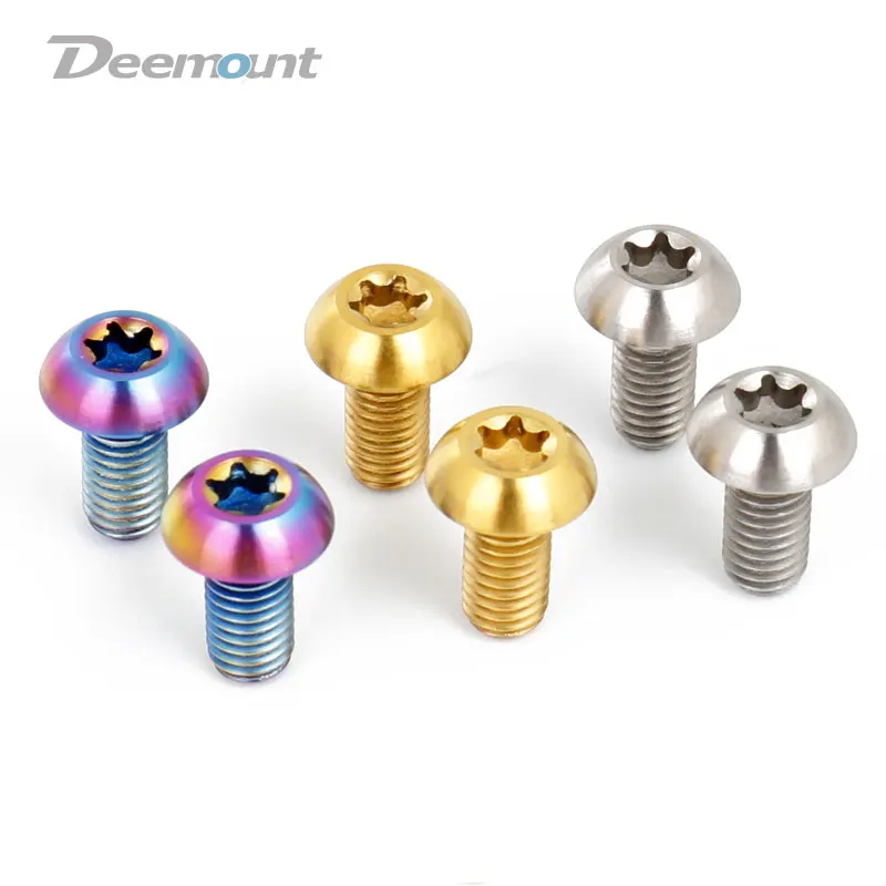 Deemount M5x10mm Disk Brake Rotor Bolts T25 Torx Titanium Bi