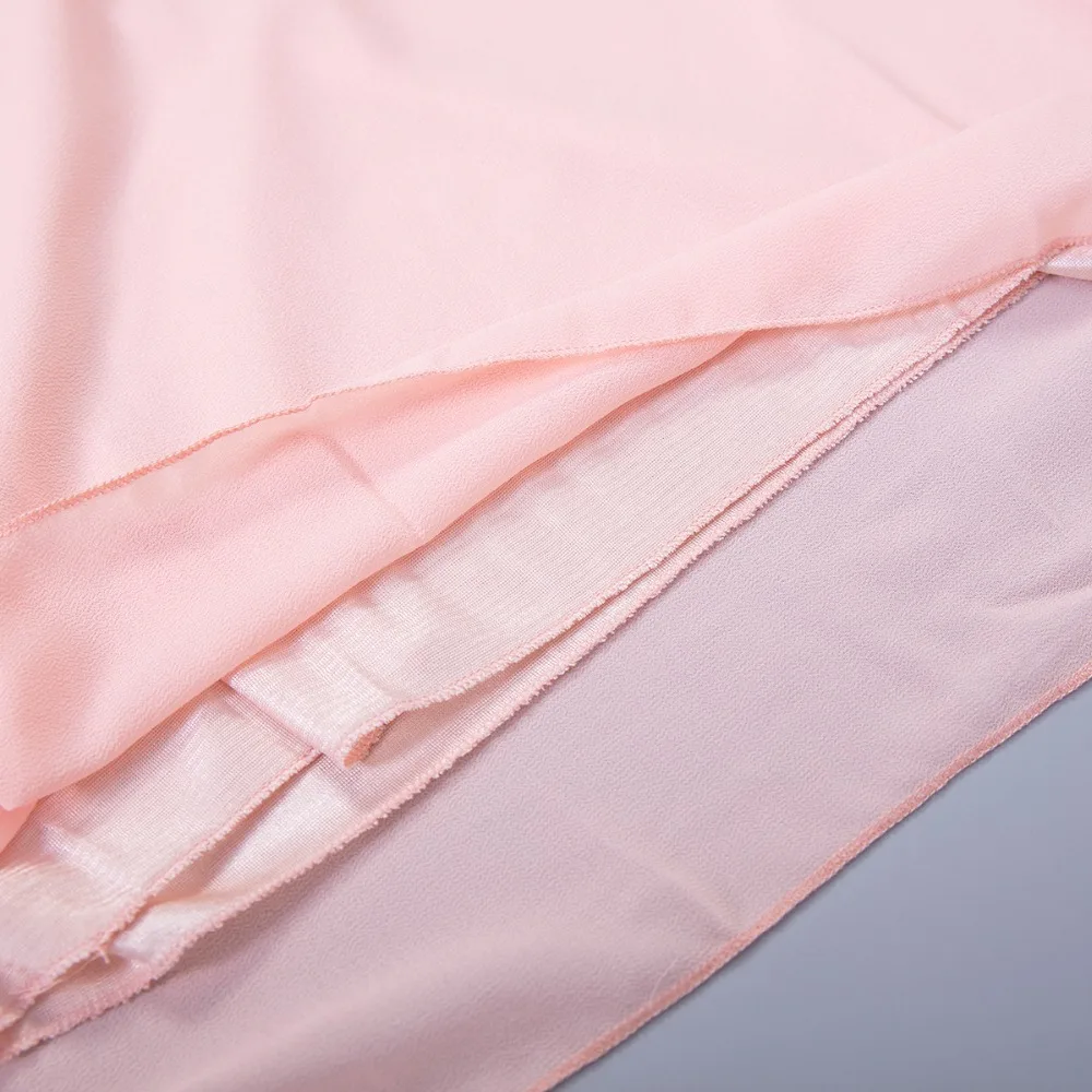 Женская шифоновая блузка с бусинами Повседневная Блузка рукавами-лепестками и