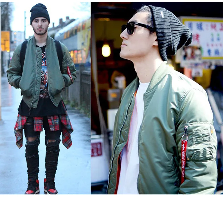 2019 Men's flight jacket Bomber wool liner print MEYMAR 11JR fastest speed of transportation | Мужская одежда