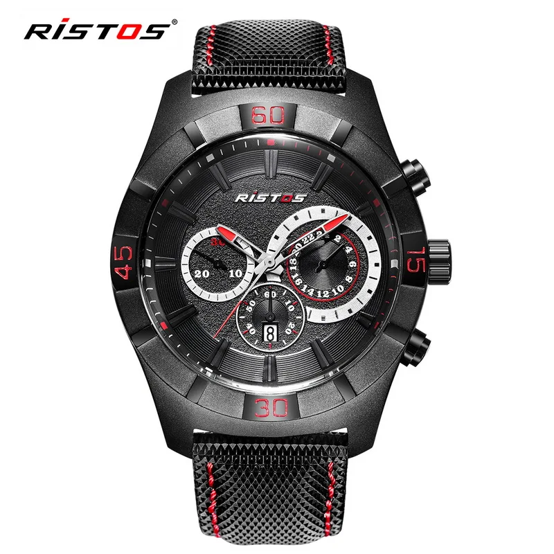 Men's Watches Male Clock Brand Luxury Ristos Military Sport Luminous Wristwatch Leather Quartz Watch relogio masculino | Наручные