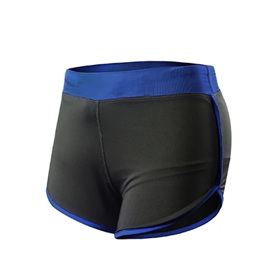 black with blue Новые женские шорты для йоги спортивные шорты упражнения Тренировка Шорты Компрессионные спортивные тонкие леггинсы шорты для бега фитнес одежда - Цвет: black with blue