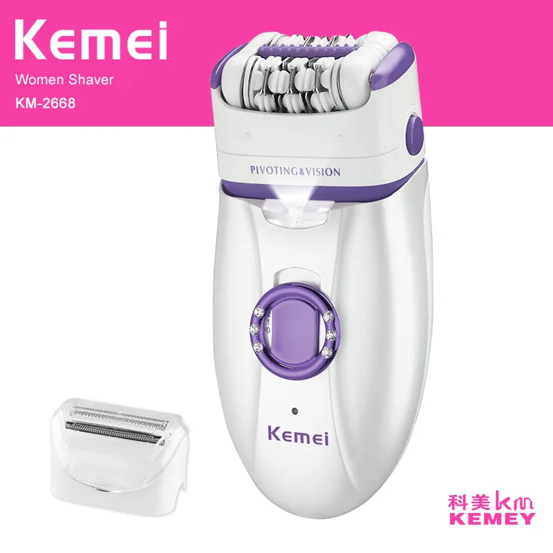 

Kemei 5 In 1 Rechargeable Shaver Electric Epilator Waterproof Shaving Hair Remover Women Defeatherer Massager Callus Set