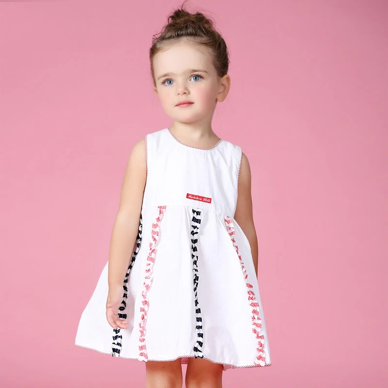 2016 Summer Dress Girls Clothes Baby Kids Cotton Frock Designs Rainbow Colorful For Age 2 4 5 6 7 8T Years Old | Детская одежда и
