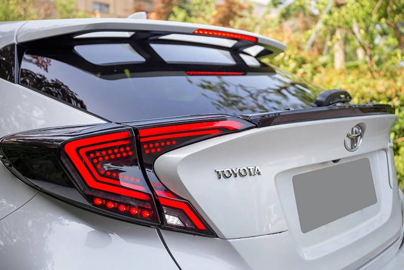 Дизайн бампер светильник для CHR задний фонарь C-HR taillamp led, автомобильные аксессуары, пик, CHR задний светильник, C HR движущийся свет