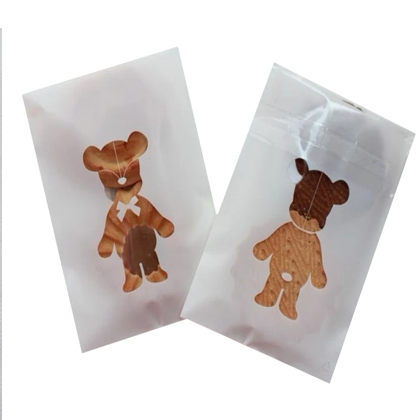 100 шт./лот милая самоклеящаяся сумка для печенья 70*100 мм конверт окна выпечки