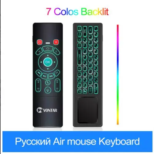 T6 plus RU Backlit Голосовое управление Fly Air mouse для гироскопа зондирования игры 2,4 ГГц Беспроводная клавиатура Пульт дистанционного управления микрофон для Android Box X96 Max TX6 - Цвет: T6 plus RU Backlit